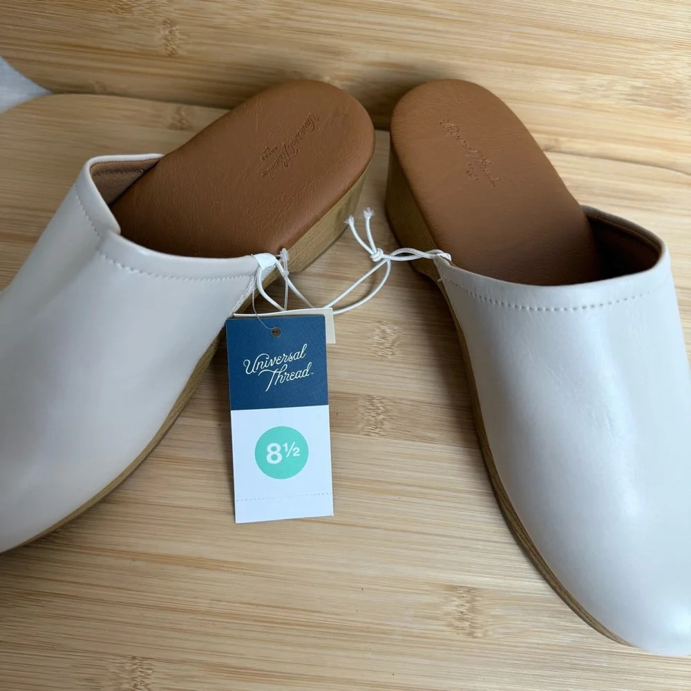 Cream Magnolia Wedge Universal Thread Slip-On Mules Size 8.5 - Picture 9 of 10